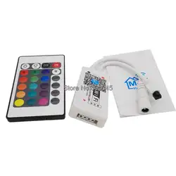 DC12V 12a 3x4a мини-rgb LED контроллер Wi-Fi Android/IOS + IR 24key Беспроводной удаленного wifi-113ir для 5050 3528 RGB полосы света