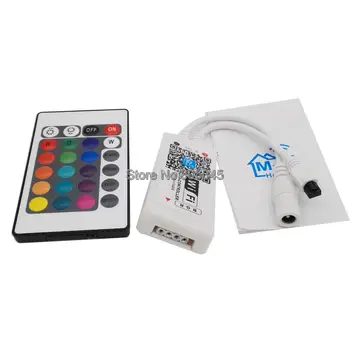 

DC12V 24V MINI WIFI RGB LED Strip Controller Music Controller Support Amazon Alexa Google Home Voice Phone APP 24Key IR Remote