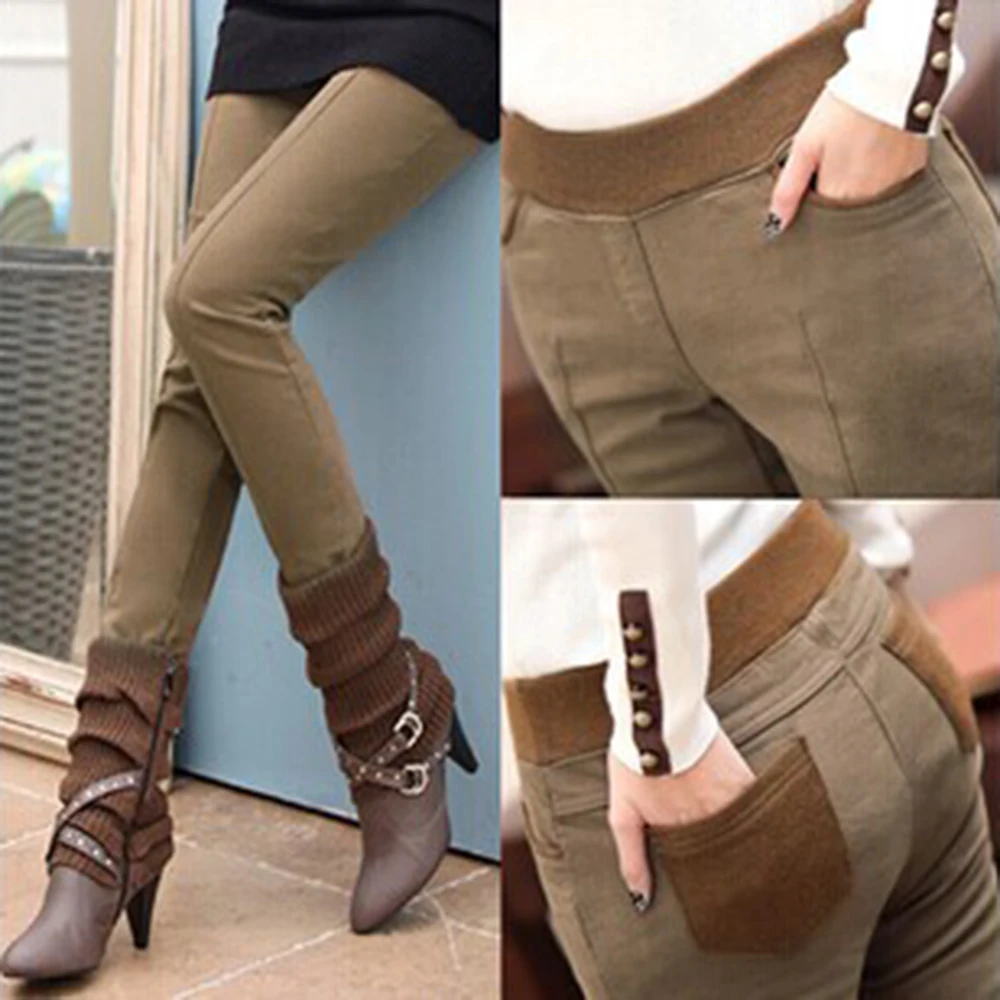 

Women Pencil Pants High Waist Skinny Black Thick Velvet Warm Winter Leggings Jeggings Legins Feminina Trousers Plus Size S-4XL