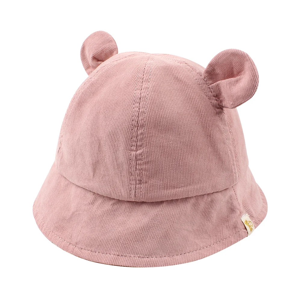 Fashion Baby Bucket Hat For Girls Cute Bear Ears Hat Toddler Kids Hat Caps Cotton Boys Girls Sun Cap Autumn Baby Girls Clothing (3)