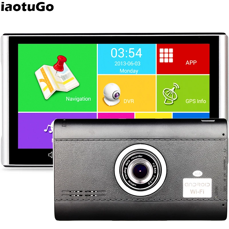 

iaotuGo 7 inch Android GPS DVR Navigator Vehicle GPS tablet android 4.4 Wifi + DVR Function+ AV-IN +Bluetooth+ FM+8GB + 512MB
