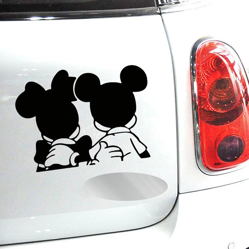 

Newest Design Car Styling Funny Reflective Mickey Minnie Stickers for Car Tesla Volkswagen Ford Toyota Renault Opel Lada