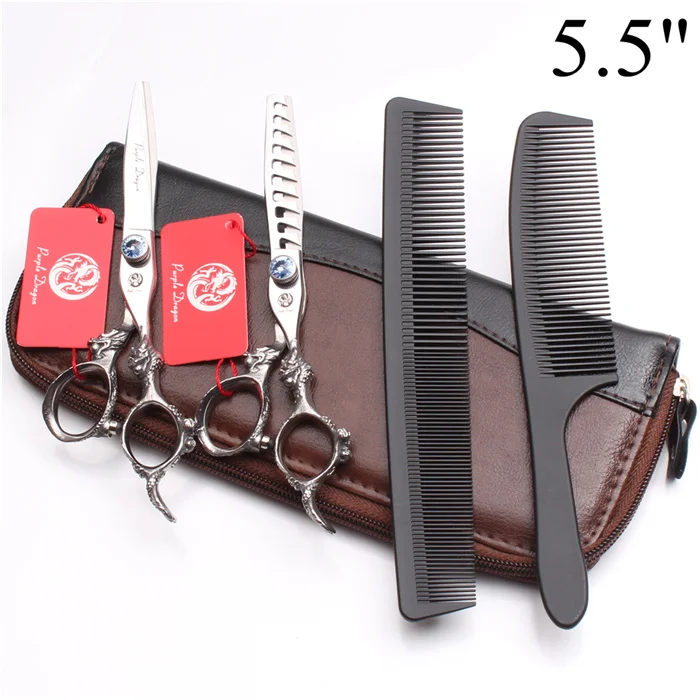 5," JP 440C фиолетовый дракон профессиональный Hairserssing ножницы, ножницы для волос режущие ножницы для раскроя ножницы парикмахерские ножницы Z9107 - Цвет: Z9107 Lan 4P 5.5YY