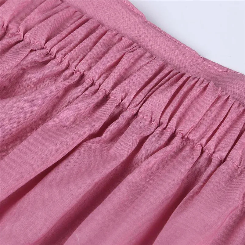 New Summer Womens Two Pieces Holiday Bowknot Lace Up Beach Buttons Tops Skirt Set Pink White two piece set feminino R18 (17)