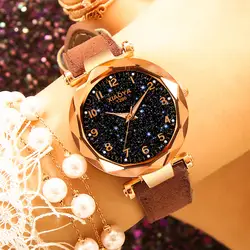 Модные женские часы лучшие продажи звезда небо циферблат часы Роскошные розовое золото женский браслет кварцевые наручные часы relogio feminino
