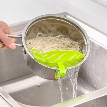 

Durable Clean Leaf Shape Draining Board Rice Wash Sieve Beans Peas Cleaning Gadget Colander Kitchen Clips Tools