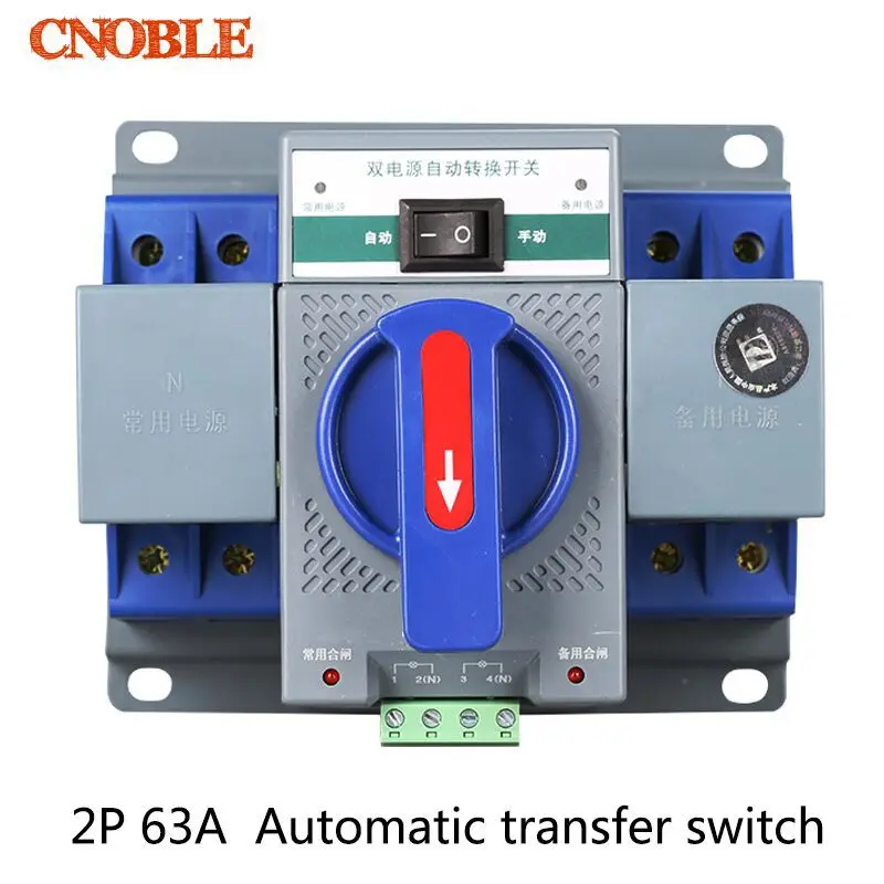 

MCB type ATS Dual power Automatic transfer switch two power supply automatic transfer switch 2P / 63A for home application