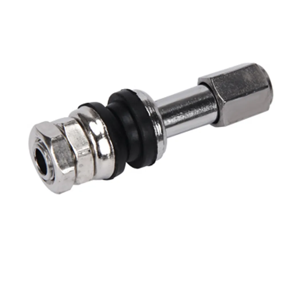 AUTO 10 PC High Pressure TR43E Flush Mount Metal/Chrome Tire Valve