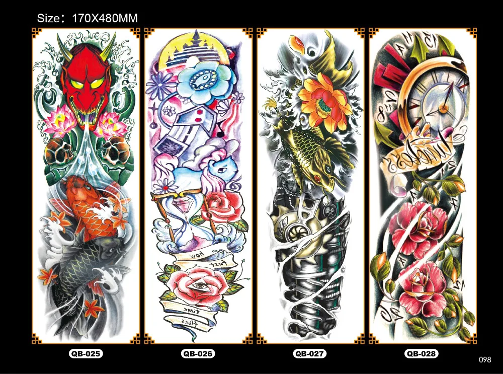NEW 4 sheets Large Temporary Tattoos Sticker Men Arm Sleeves lelft Shoulder Fake Tattoo Body Art sticker Twinset 3d Fake Totem (12)