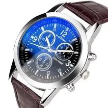 Fashion Faux Leather Mens Analog Quarts Watch Men Wrist Watches 2016 Mens Watches Top Brand Luxury Casual Watch Man wholesale