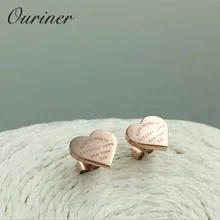 Роскошные женские серьги-гвоздики из нержавеющей стали розового золота с надписью «Forever Love», ювелирные изделия KE009-1