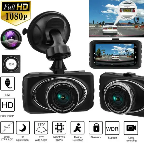 Dash Cam Car 1080P 3 Inch HD Car Camera Driving Recorder 170 Wide Angle Car DVR Vehicle Hidden Camera Driving Video Recorder