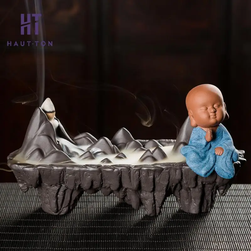 

Mountain Peak Monk Smoke Backflow Chan Aromatherapy Furnace Sandalwood Censer Creative Home Decor Use in Teahouse
