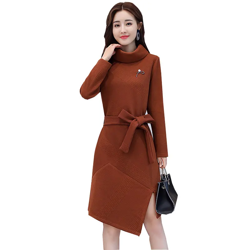 Трикотажное платье с длинным рукавом на осень/зиму|fashion women dress|women dresswomen fashion dress |