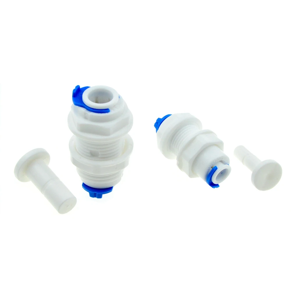 

Reverse Osmosis System Straight Bulkhead Equal 1/4" 3/8" OD Hose Connection Coupling RO Water Plastic Quick Fitting Connector