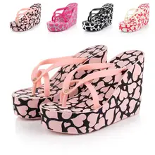 2015 Fashion Summer Women Platform Sandals High Heel Flip Flops Printed Wedge Slippers sandalias plataforma tenis feminino