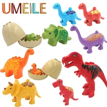 UMEILE font b Duplo b font Jurassic World Dinosaur Large Particle Building Blocks Baby Toys Animal