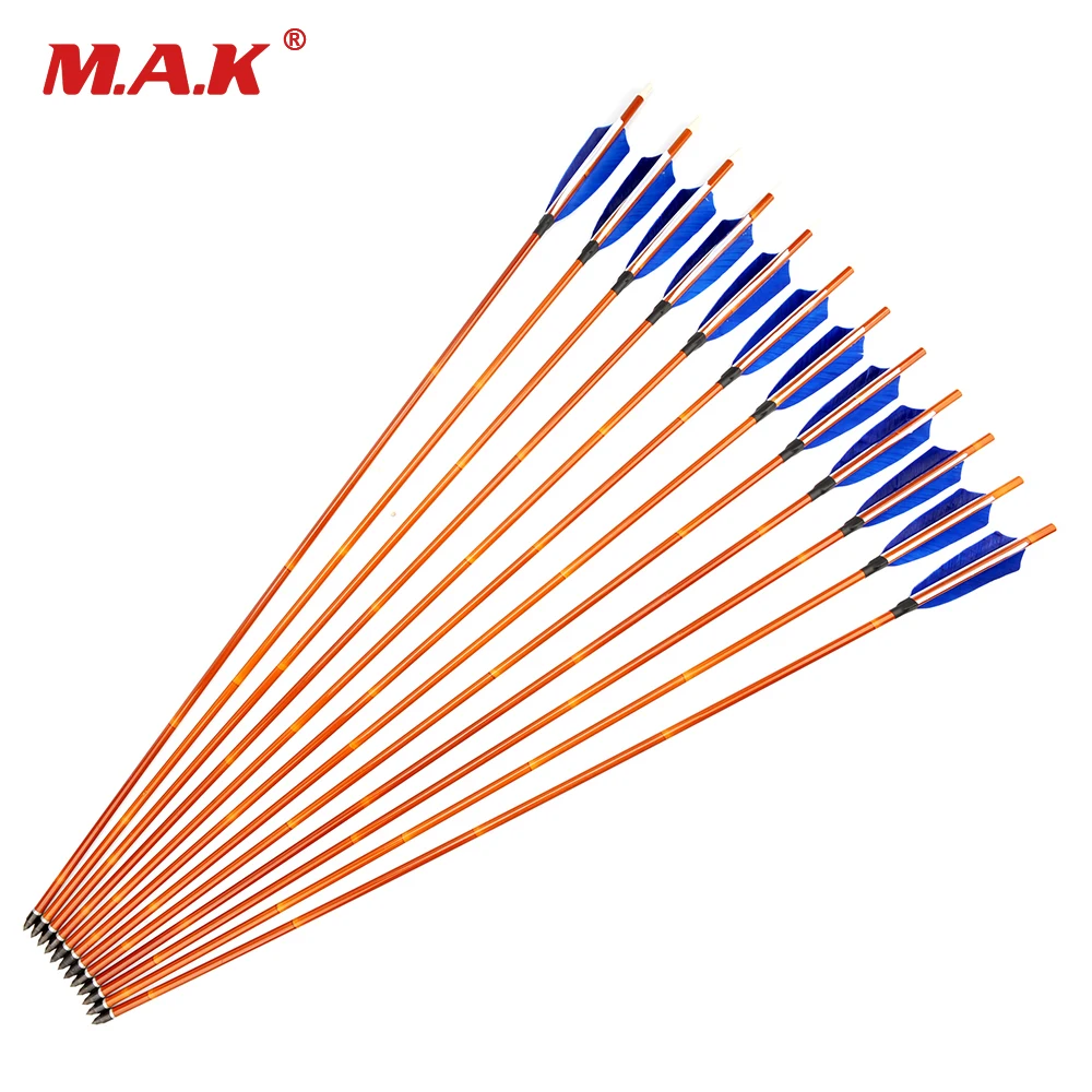 

4 Style 6/12 pcs 30 Inches Imitation Bamboo Pure Carbon Arrow Length Spine 500 Arrow for Archery Hunting Shooting