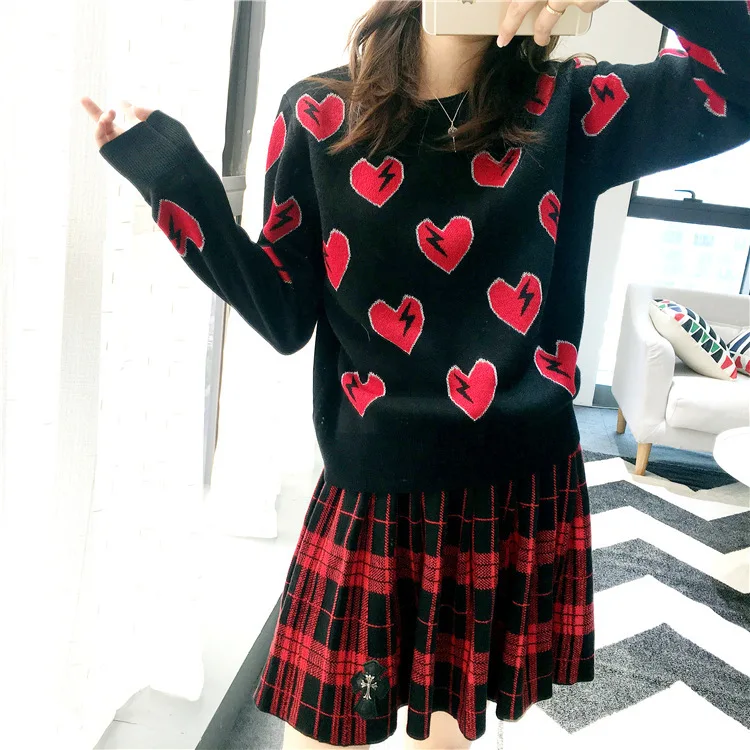 

Lightning love knitting sweater shirt Silver