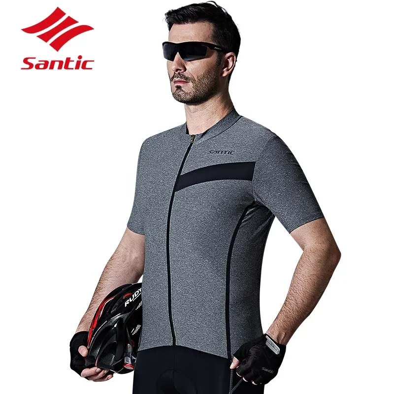 

Santic Men Bike Jersey Bicycle Short Sleeve Downhill Racing Cycling Clothes Quick Dry Breathable Jersey Tops Ropa Ciclismo