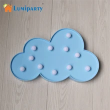 LumiParty 3D Ночник светильник в виде облака знак в детское украшение для спальни детская лампа светодиодный настенный светильник