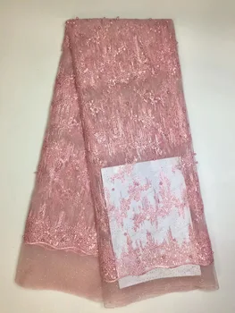 

Newest African Tulle Lace Fabrics With Stones Embroidery Net Lace African French Lace High Quality With Beads Wedding D17501