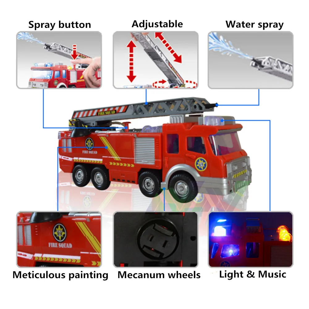 Распылитель Водяной Пистолет Игрушечный Грузовик Пожарный Сэм пожарная машина/двигатель автомобильный музыкальный светильник Развивающие игрушки для мальчиков