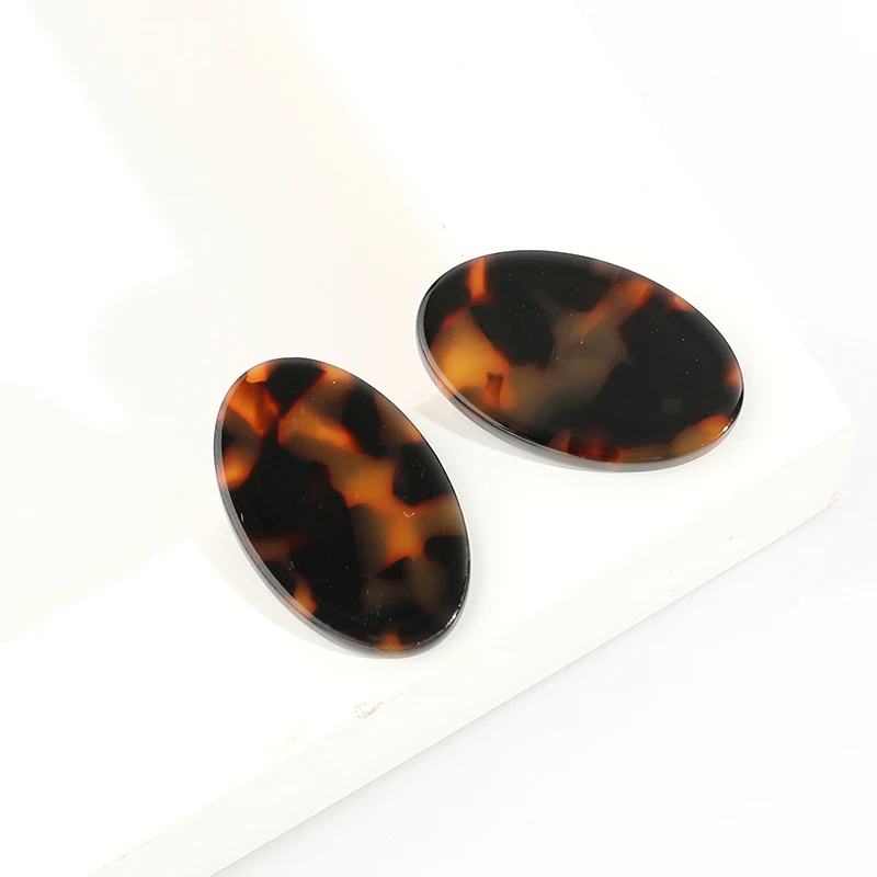 Минималистичные овальные круглые серьги гвоздики для женщин акриловые из