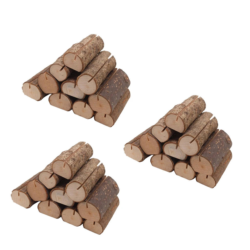 30pcs Rustic Wood Place Card Holder Party Wedding Banquet Dinner Table Name Card Holder