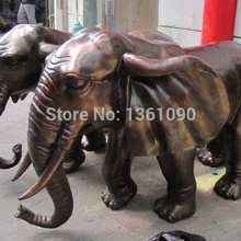 Xd 00418 Огромный Китай Классическая Бронзовый резные Слон Лаки Статуя Пара