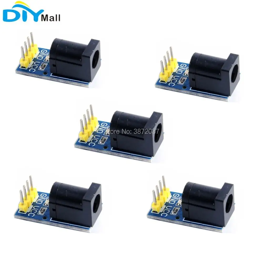 

5pcs/lot Power DC Socket Plug Module Adapter Board for Arduino 5.5*2.1mm