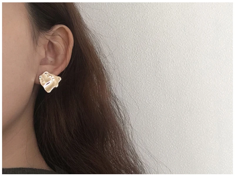Irregular metal earrings  (5)