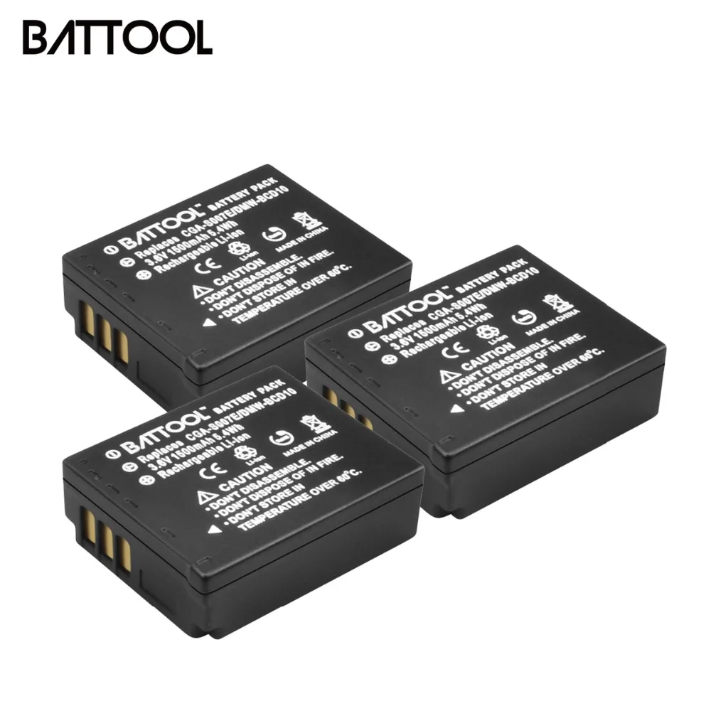 3Packs 3.6v 1500mAh Battery for Panasonic CGA S007 CGR S007E S007 S007A ...