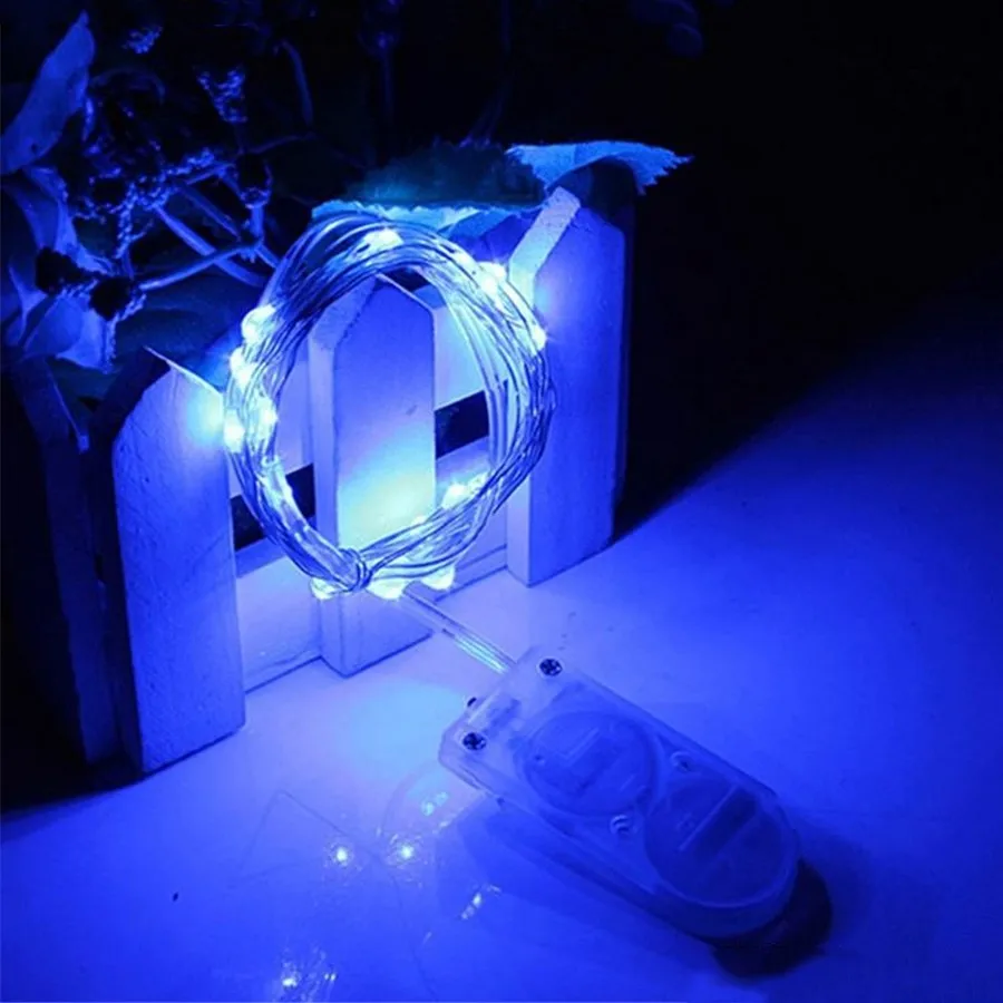Серебряный Светодиодный светильник-гирлянда 2 м 20 светодиодный s мини декоративный светильник s для Bebroom Цветочная намотка лампа CR2032 кнопка на батарейках