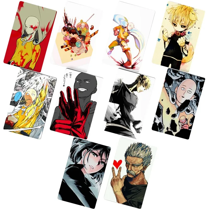 10 шт./компл. Cool ONE PUNCH-MAN карта аниме наклейки; классические игрушки мультфильм DIY идентификатор автомобиля карты наклейки декор подарки для детей игрушки
