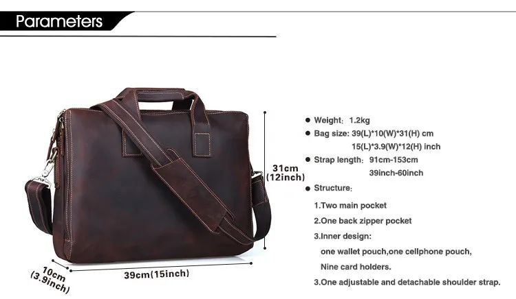 Бренд FOLGANDROS, винтажный портфель для мужчин, натуральная кожа, портфели, тоут, Ретро стиль, бизнес, большая вместительность, сумка на плечо, сумочка