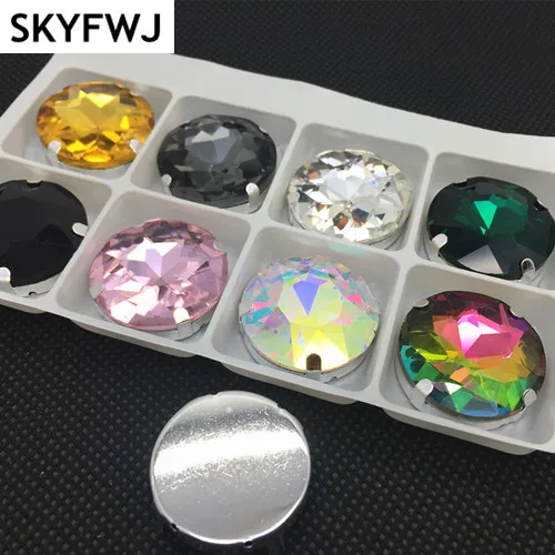 40 шт. baoshihua Flat Top Круглые Стекло Необычные Камень в металлической Claw Установка пришить rhinstones