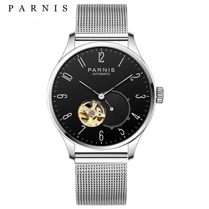 

New Arrival 2017 Hot Parnis Mens Automatic Watches Skeleton Mechanical Watchs Miyota82s5 Movement Leather Steel Strap Available