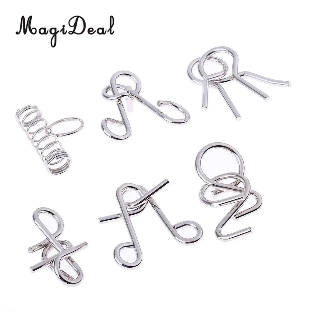 MagiDeal 30Pcs/Lot Metal Crafts Chinese Ring Puzzle IQ EQ Brain Teaser Kids Children Educational Toy Novelty Gift