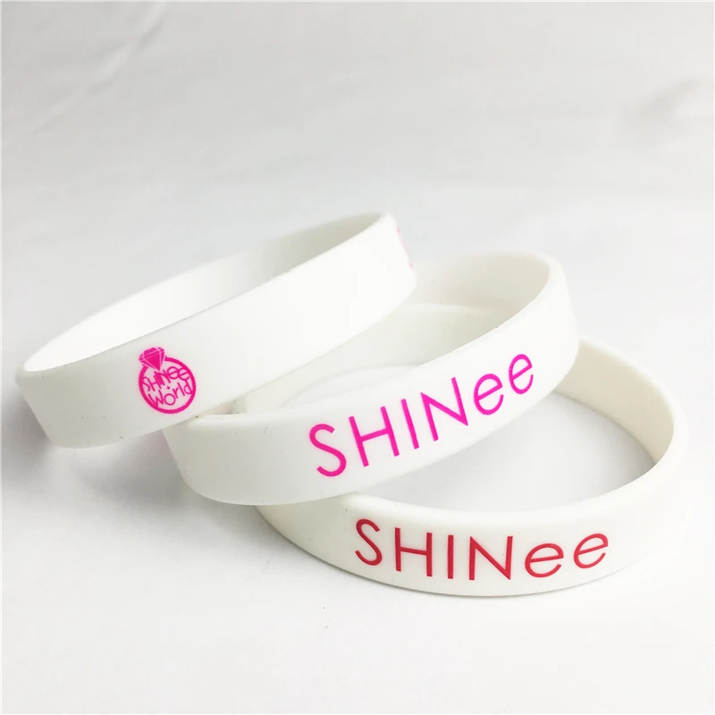 

Hot sale 2018 New 2 colour K-POP SHINee logo wristband silicone bracelets