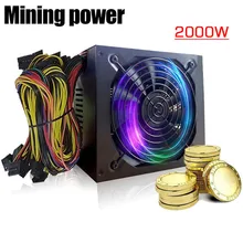 2000W PLUS Gold Power Supply ETH BTC Mining ATX SATA IDE Support 8 GPU Ethereum PC Power Supply For Computer Minner Machine