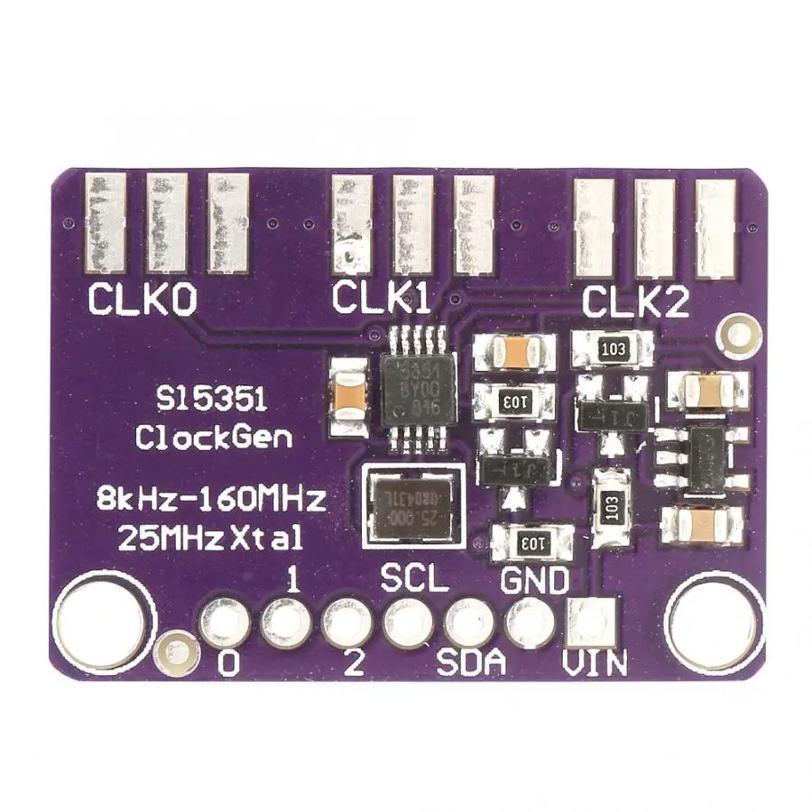 Connettori Elettrici клеммный разъем Si5351 I2C 25 МГц высокочастотная тактовая плата генератора модуль 8 кГц до 160 МГц