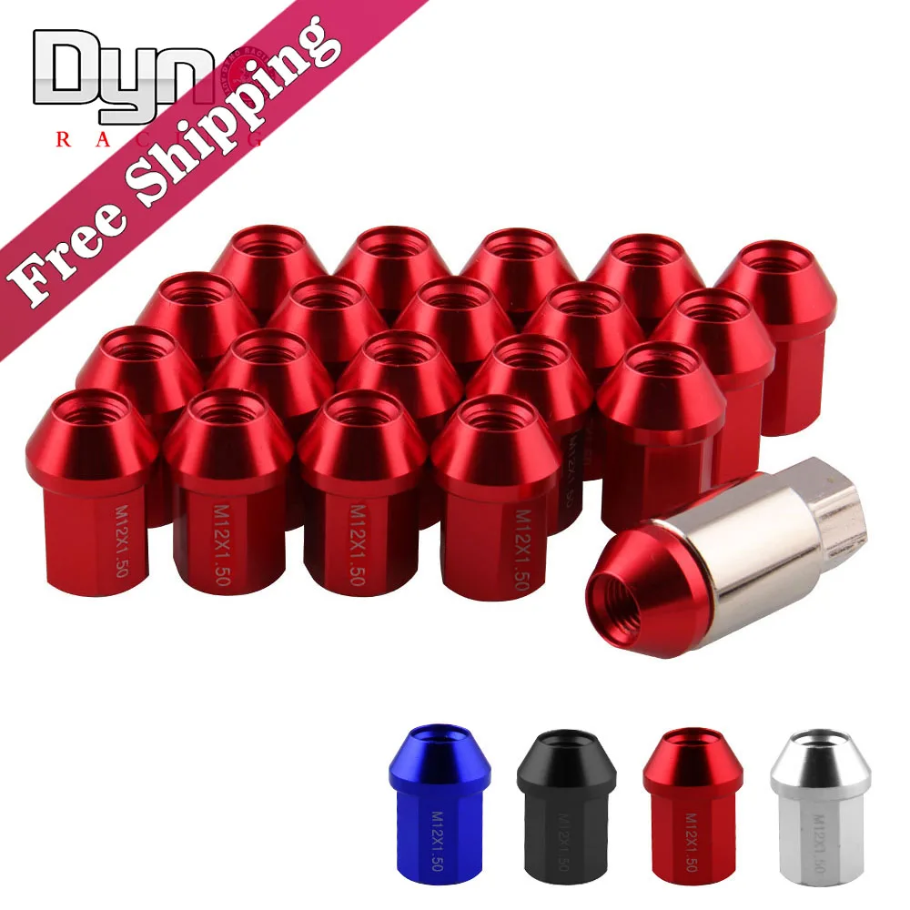 20pc Wheel Lug Nuts M12x1.5 Cone Seat Blue Extended Tuner for Toyota Honda Civic 