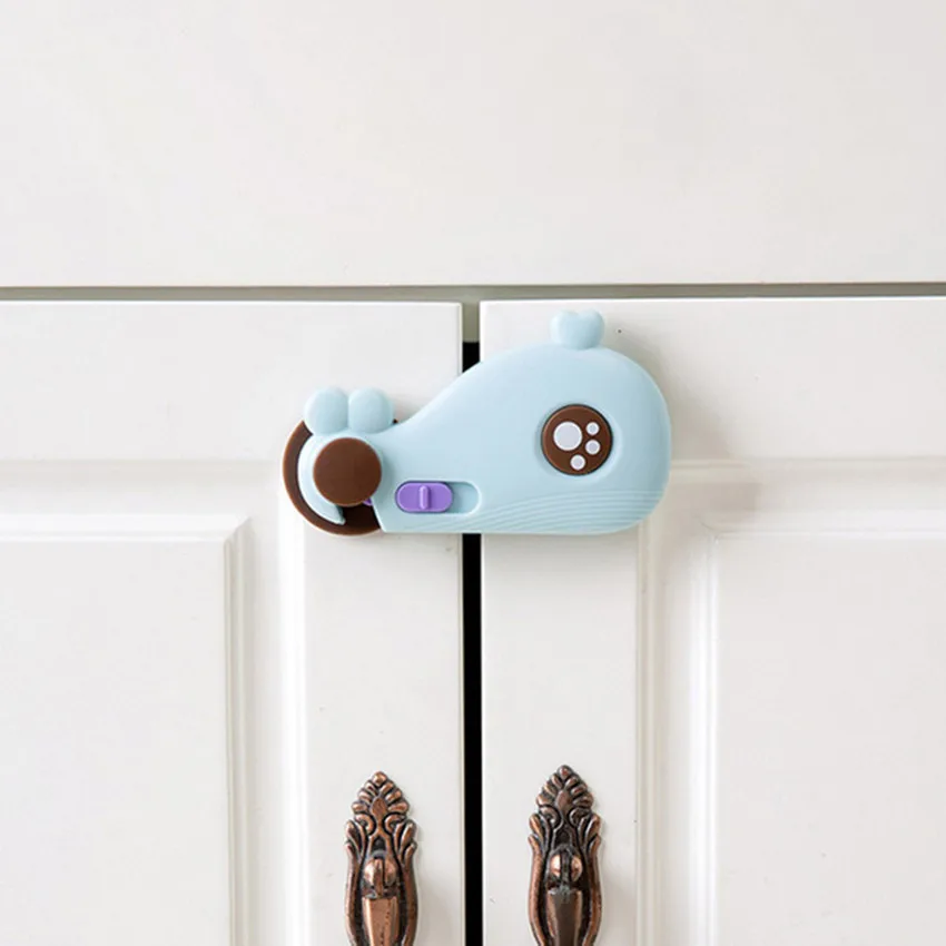 Baby Care Safety Lock Cartoon Baby Monitor Cabinet Locks Straps Drawer Wardrobe Doors Fridge Cabinet Hook Lock Window Security