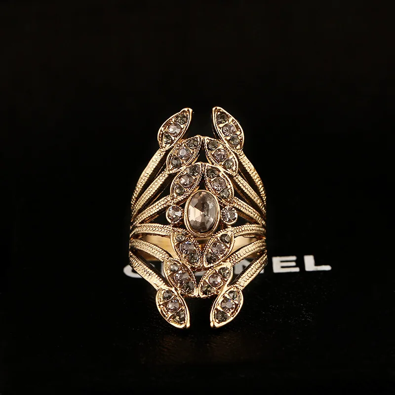 Vintage Boho Big Wings Ring Antique Gold Gemini Rings For Women Fashion Statement Turkey Indian Jewelry