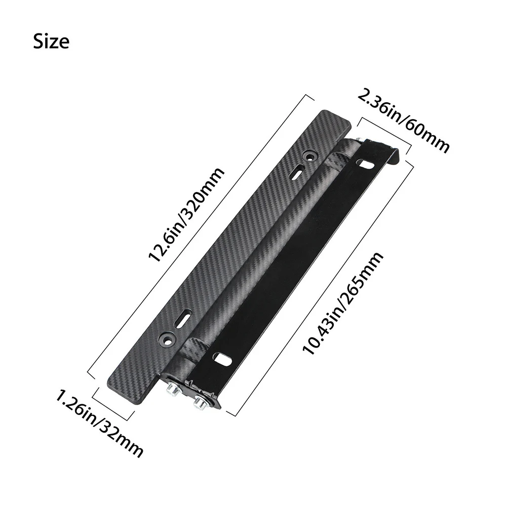 Universal Adjustable Carbon Fiber Pattern Car Racing License Plate Frame Holder Bracket VS998