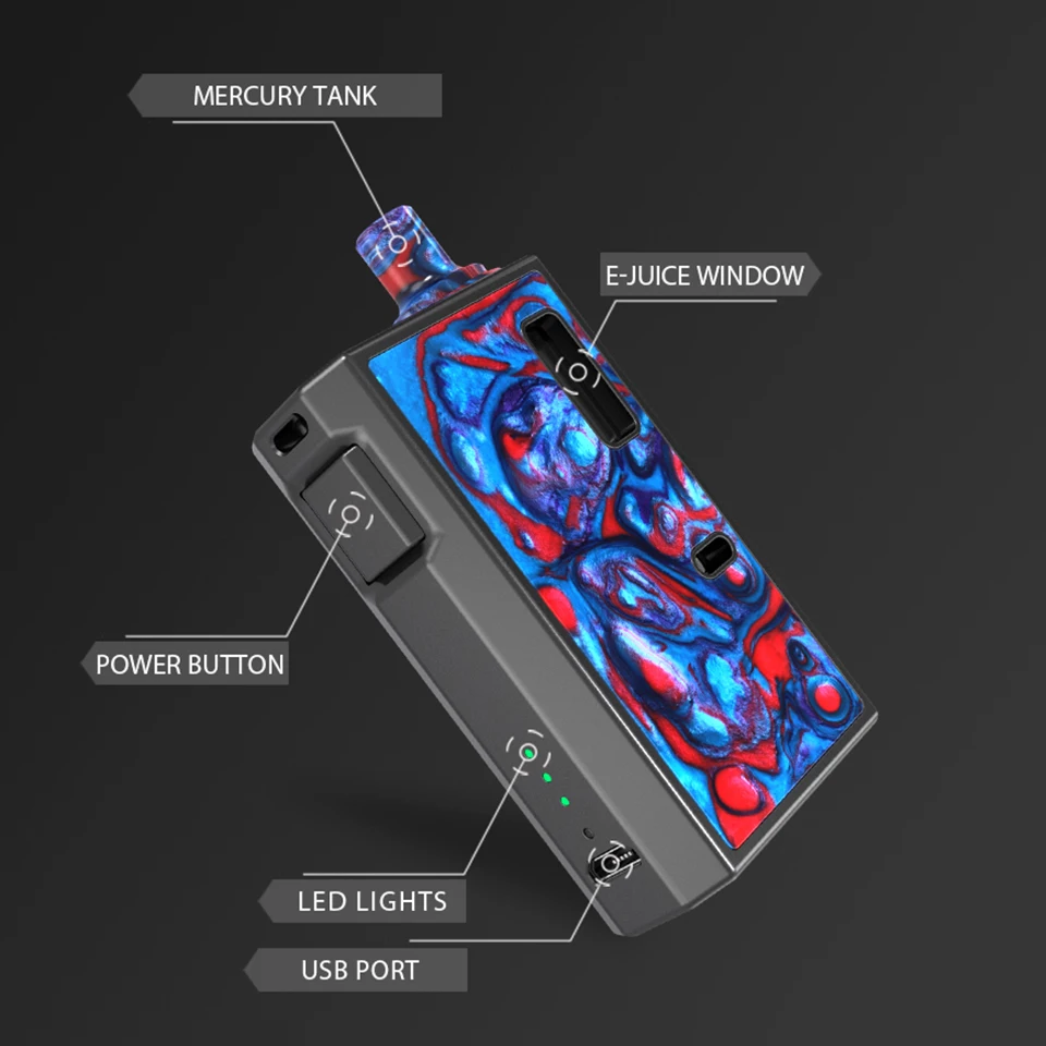 New Original IJOY Mercury Resin Starter Kit 1100mAh battery 2ml Tank 1.0ohm Mesh coil MTL Ecig Vape Kit VS Shogun UnivDrag 2 (9)
