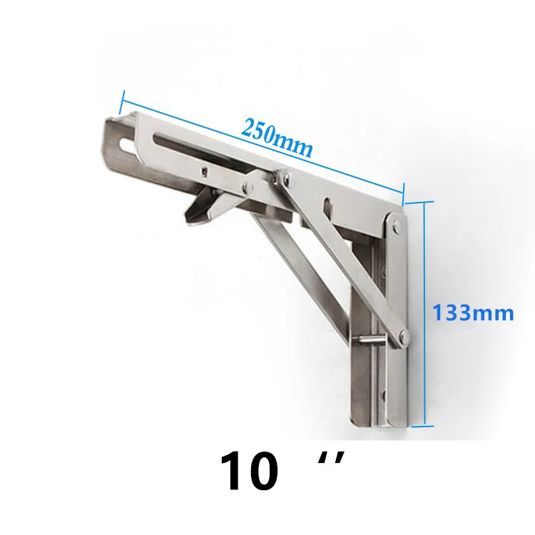 2 сверхмощный ПК складной держатель полки из нержавеющей стали складной кронштейн полки Экономия пространства DIY треугольник настенный кронштейн - Цвет: 10 inch