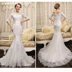 Off-the-Shoulder Lace свадебное платье с коротким рукавом и аппликацией свадебное платье vestido Де noite