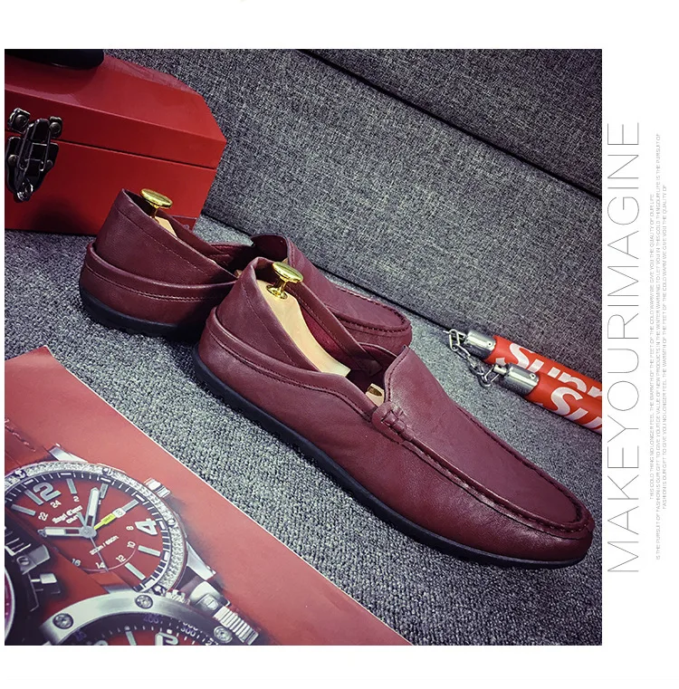 Size 36-44- Men's Shoes- Fashion Brand Men's Love Shoes- Spring Autumn- Soft Shoes Men's Leather -Walking Shoes- Leisure Driving Men's Flats (25)